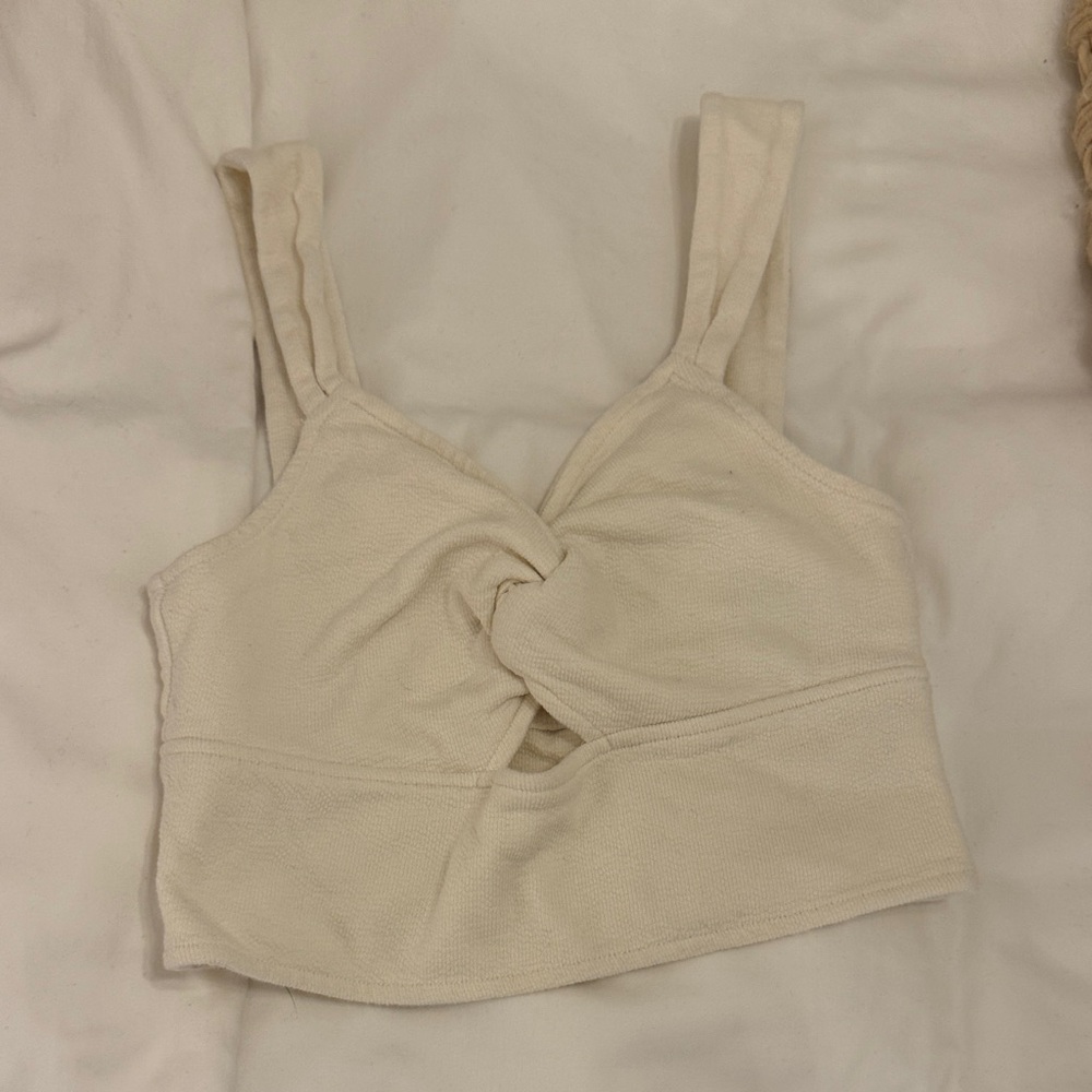 Madewell Cream Twist Front Tank Top